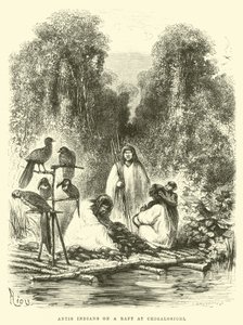 Indios Antis en una balsa en Chigalosigri de Edouard Riou